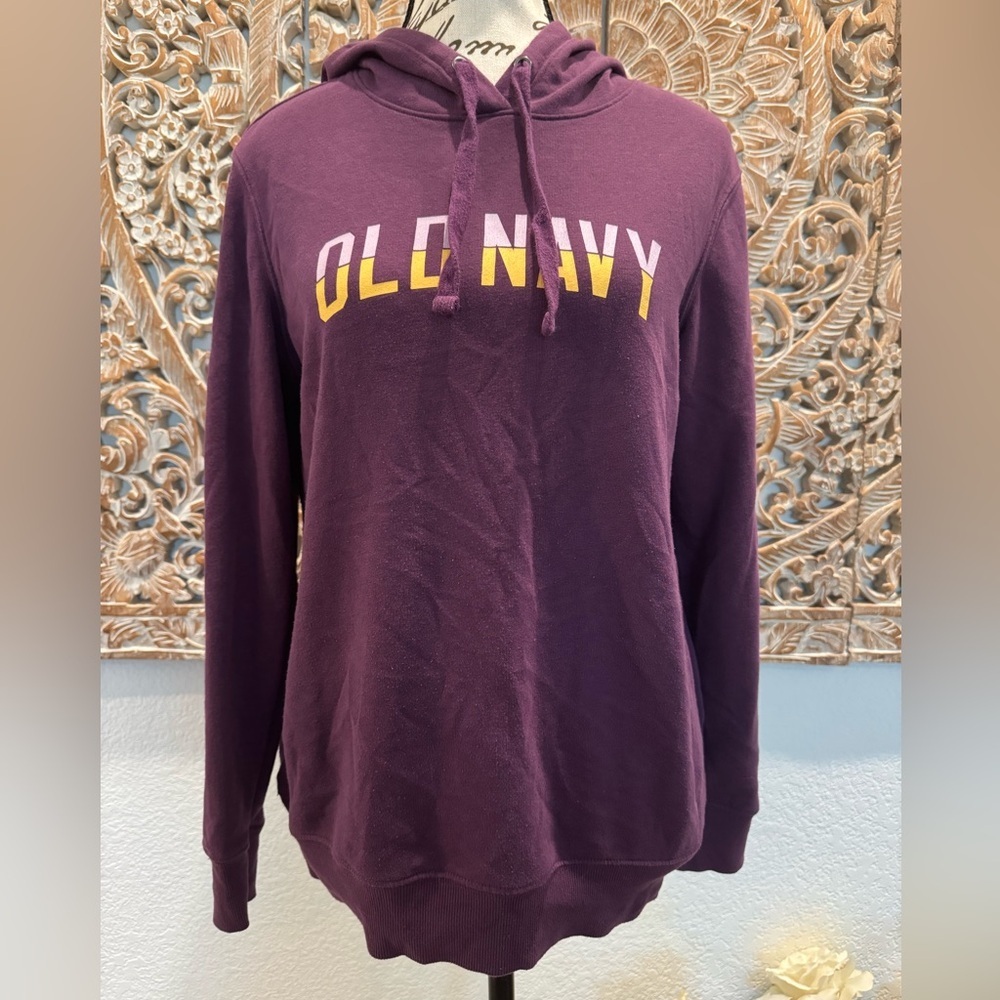 Old Navy Logo Hoodie, Dark Purple- size S